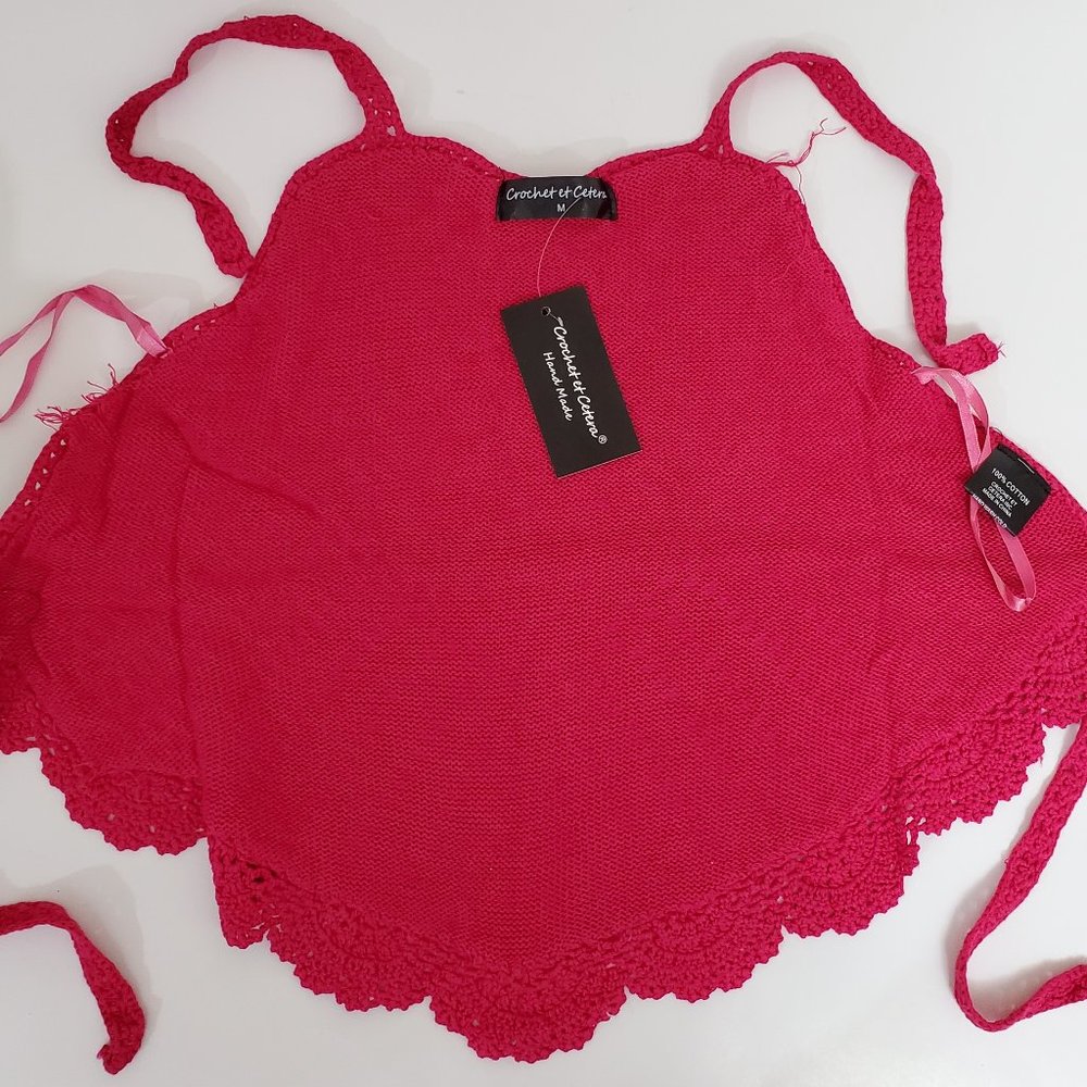 Crochet et Cetera Sleeveless Cotton Pink Top